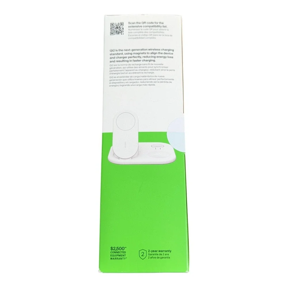 BbN Belkin Boost Charge 3-in-1 Qi2 15W Magnetic Foldable Charger w/ Magsafe Whte